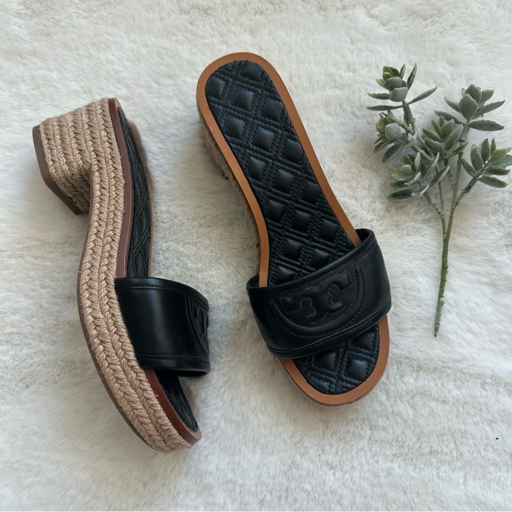 Tory Burch | EUC - Fleming Espadrille Block Heel Sandal - Size 6 - Black